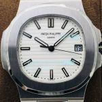 PPF Nautilus V4 Replica Patek Philippe Watch Stainless Steel White Dial